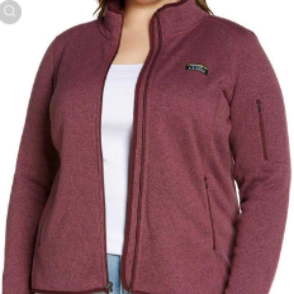 L.l.bean sweater fleece full-Zip jacket - red- medium - Picture 1 of 12